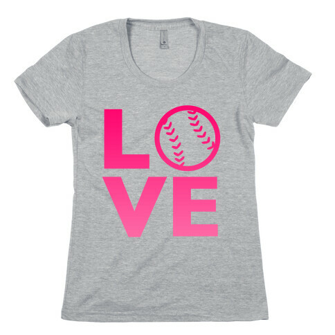Love Baseball (Pink) Womens T-Shirt
