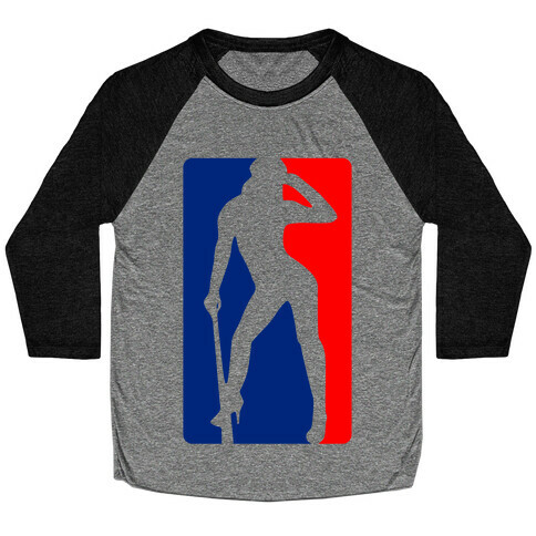 Cleat Chaser (Sexy NBA Logo Parody) Baseball Tee