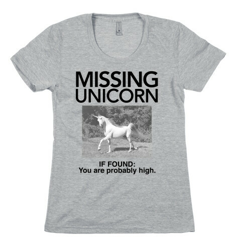 Missing Unicorn Womens T-Shirt