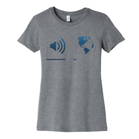 Music Up, World Down Womens T-Shirt