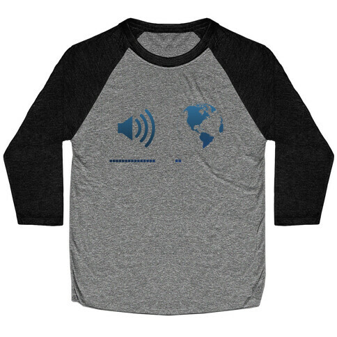 Music Up, World Down Baseball Tee