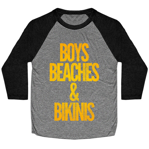 Boys Beaches & Bikinis Baseball Tee