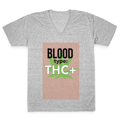 Blood Type THC + V-Neck Tee Shirt