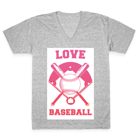 Love Baseball V-Neck Tee Shirt