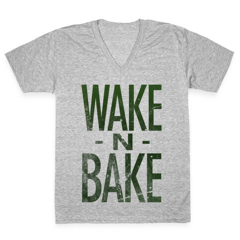 Wake -N- Bake V-Neck Tee Shirt