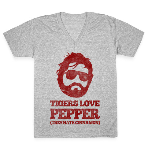 Tigers Love Pepper, They Hate Cinnamon V-Neck Tee Shirt