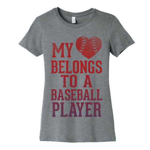 My Heart Belongs To A Baseball Player (Red Tank) Womens T-Shirt