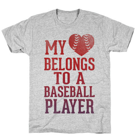 My Heart Belongs To A Baseball Player (Red Tank) T-Shirt
