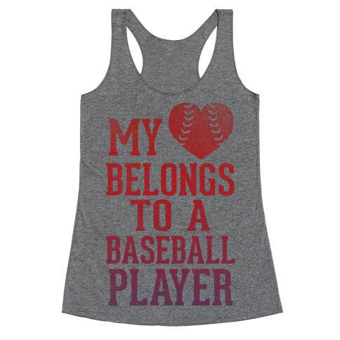 My Heart Belongs To A Baseball Player (Red Tank) Racerback Tank Top