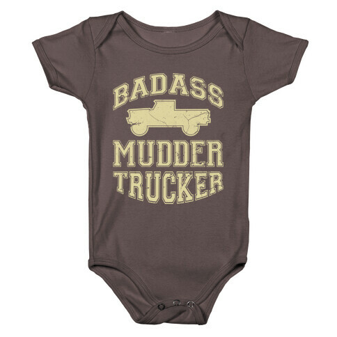 Badass Mudder Trucker (black) Baby One-Piece