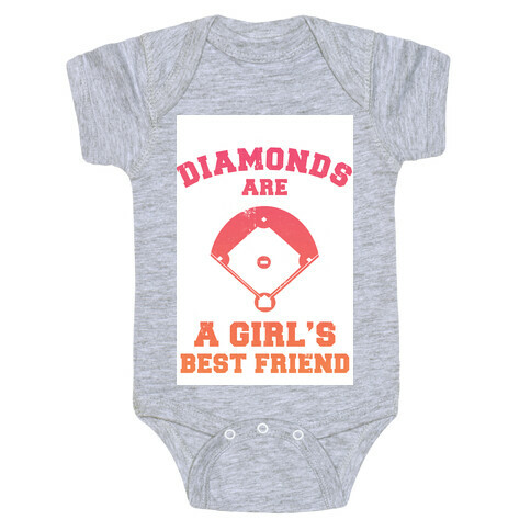 Diamonds are a Girls Best Friend (baseball shirt) Baby One-Piece