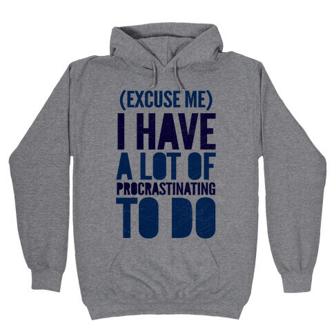 Excuse Me, I Have A Lot Of Procrastinating To Do Hooded Sweatshirt