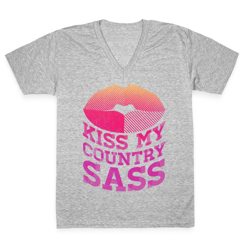 Kiss My Country Sass V-Neck Tee Shirt