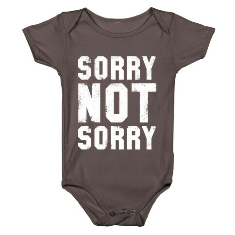 Sorry Not Sorry (White Vintage Tank) Baby One-Piece