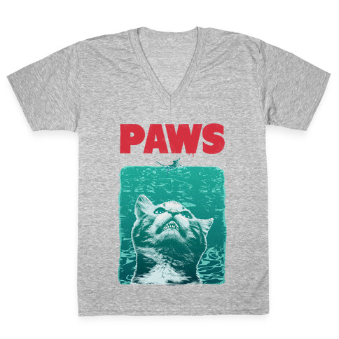 PAWS (Vintage Parody tank) V-Neck Tee Shirt