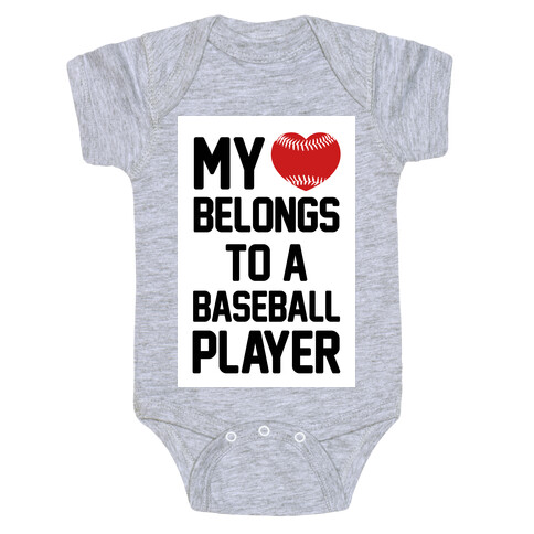 My Heart Belongs to a Baseball Player Baby One-Piece
