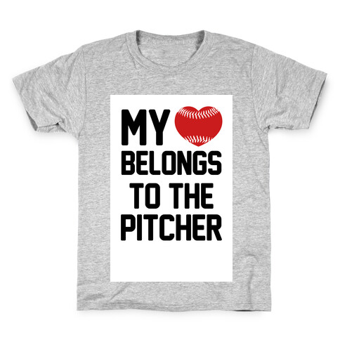 My Heart Belongs to the Pitcher Kids T-Shirt