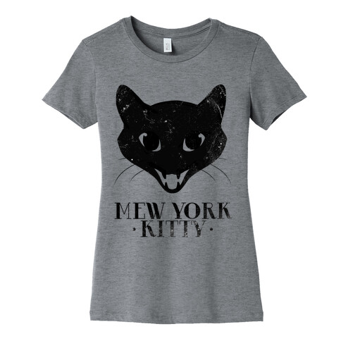 Mew York Kitty (Distressed) Womens T-Shirt