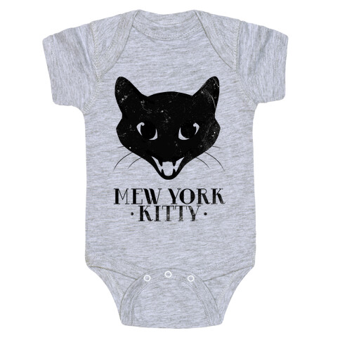 Mew York Kitty (Distressed) Baby One-Piece