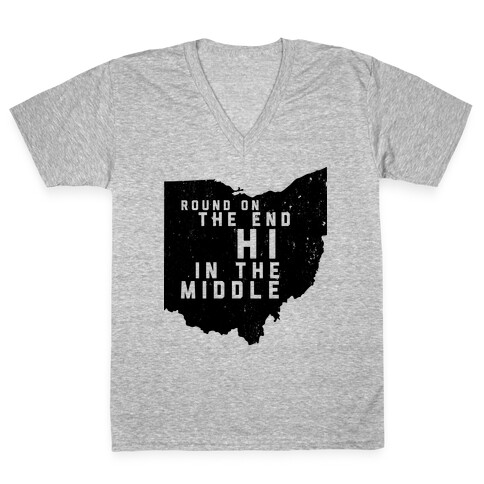 Round On The End Hi In The Middle V-Neck Tee Shirt