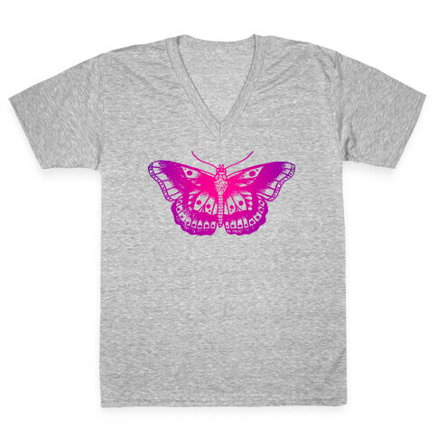 Harry's Butterfly Tattoo (Vintage Style) V-Neck Tee Shirt