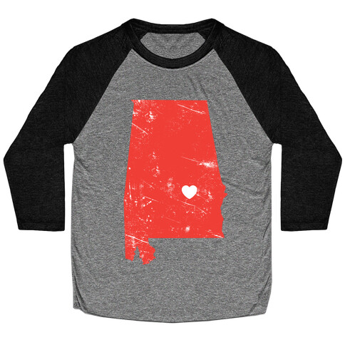 Alabama Heart Baseball Tee