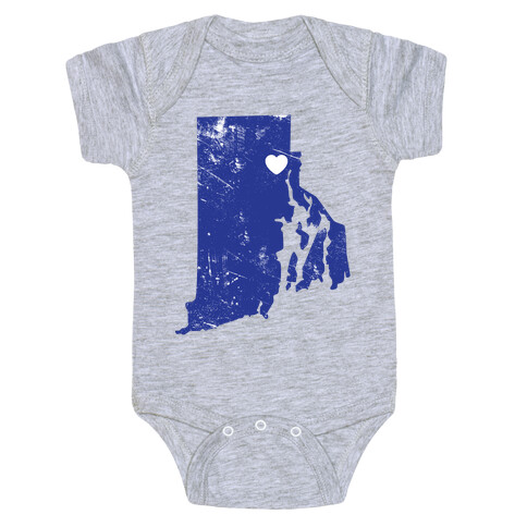 Rhode Island Heart  Baby One-Piece