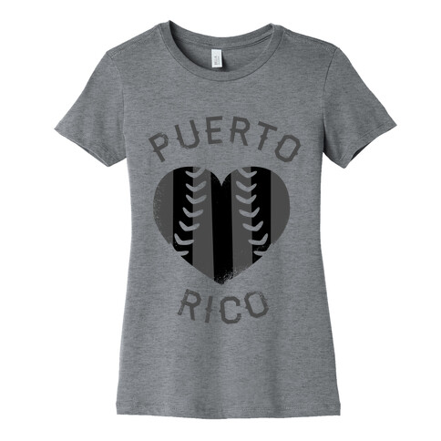 Puerto Rico Baseball Love (Baseball Tee) Womens T-Shirt