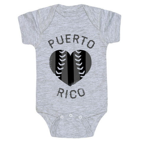 Puerto Rico Baseball Love (Baseball Tee) Baby One-Piece