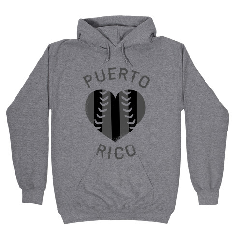 Puerto Rico Baseball Love (Baseball Tee) Hooded Sweatshirt
