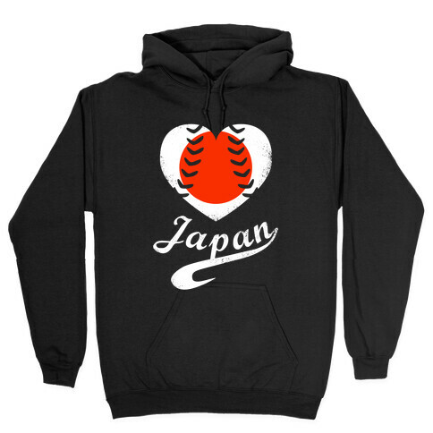 Japan Baseball Love  Hooded Sweatshirt
