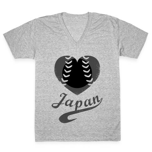 Japan Baseball Love (Baseball Tee) V-Neck Tee Shirt