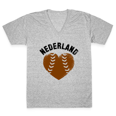 Nederland Baseball Love (Baseball Tee) V-Neck Tee Shirt