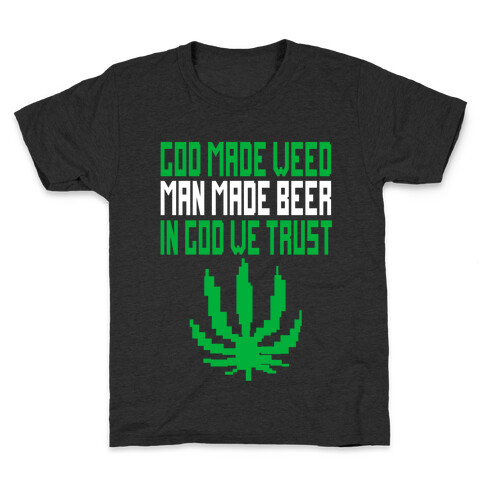 God Made Weed (8bit) Kids T-Shirt