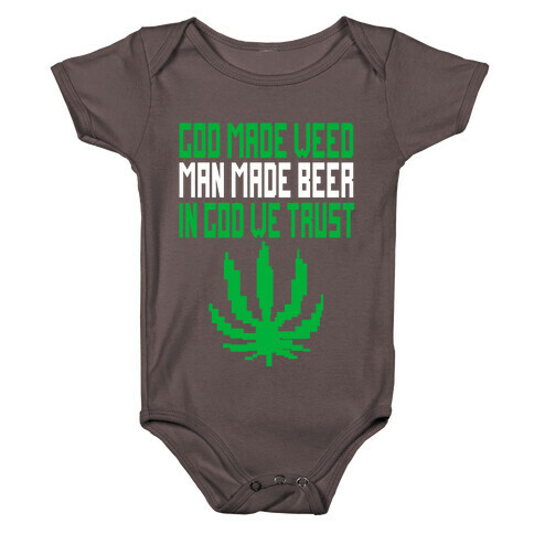 God Made Weed (8bit) Baby One-Piece