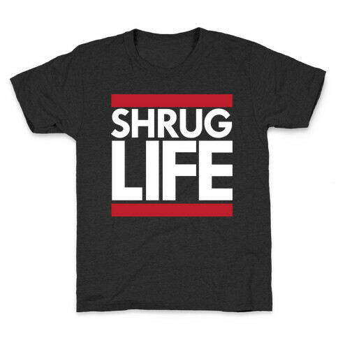 Shrug Life (Black Tank) Kids T-Shirt