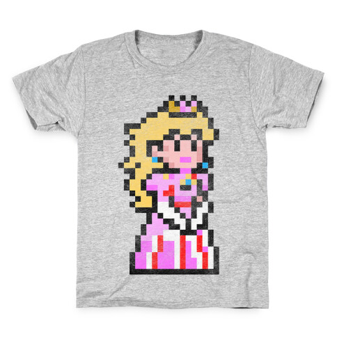 Princess Peach 8-Bit Parody Kids T-Shirt