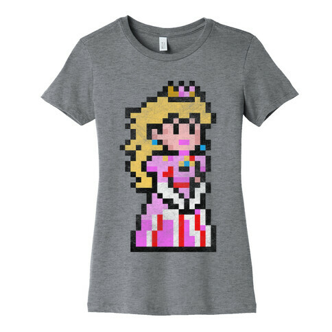 Princess Peach 8-Bit Parody Womens T-Shirt