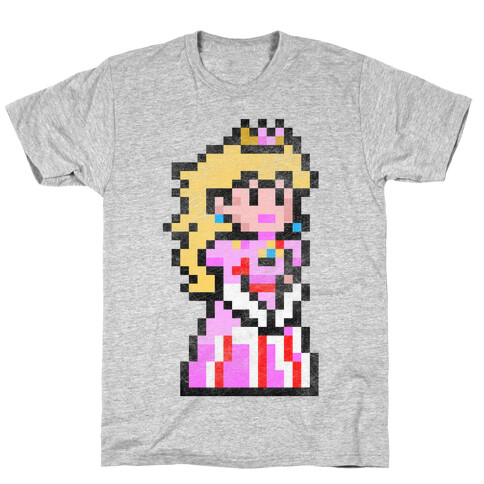 Princess Peach 8-Bit Parody T-Shirt