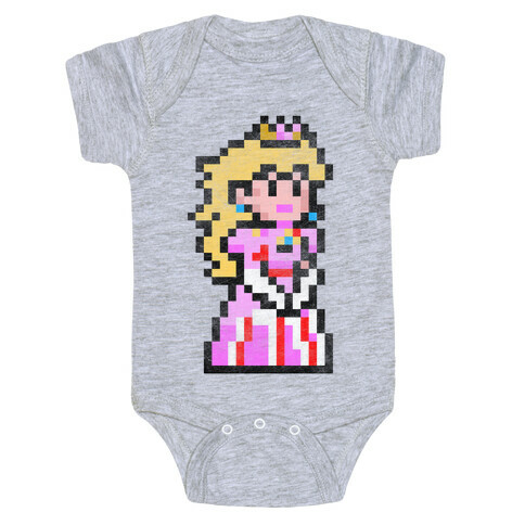 Princess Peach 8-Bit Parody Baby One-Piece
