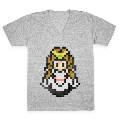Princess Zelda 8-Bit V-Neck Tee Shirt