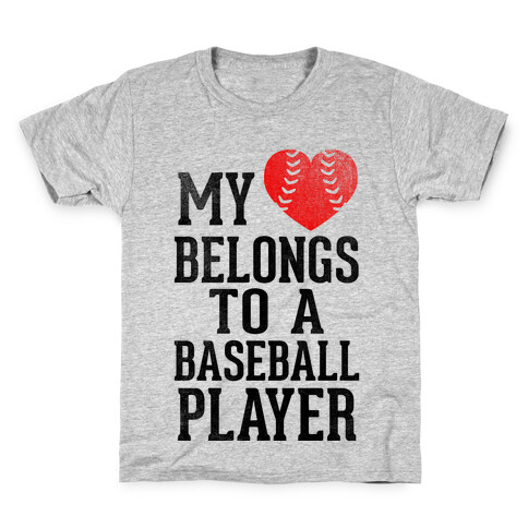 My Heart Belongs To A Baseball Player (Red Heart) Kids T-Shirt