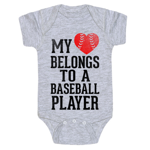 My Heart Belongs To A Baseball Player (Red Heart) Baby One-Piece