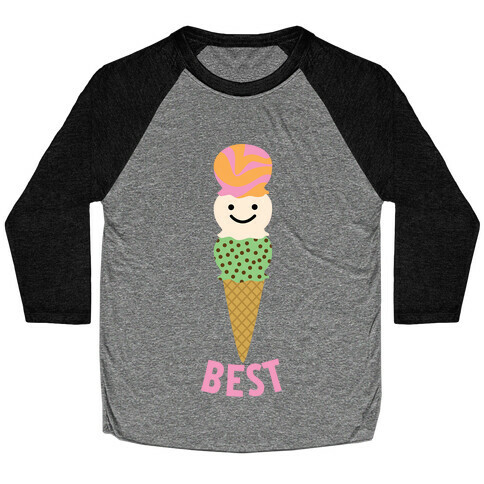 Ice Cream and Cake (Ice Cream) Baseball Tee