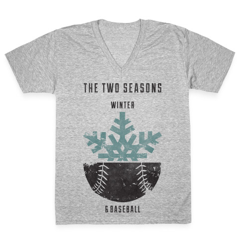 Winter and Baseball V-Neck Tee Shirt