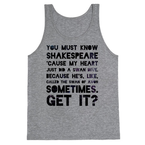 You Must Know Shakespeare Tank Top