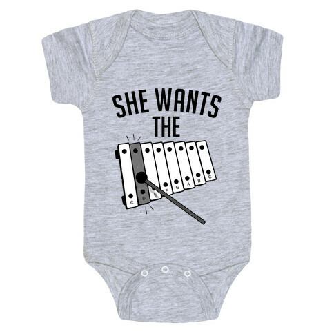 She Wants the D (halftone) Baby One-Piece