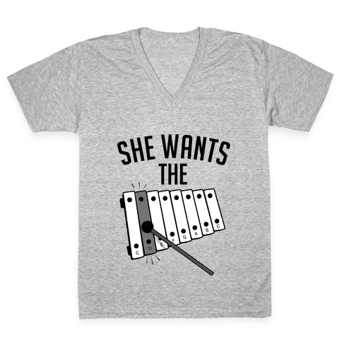 She Wants the D (halftone) V-Neck Tee Shirt