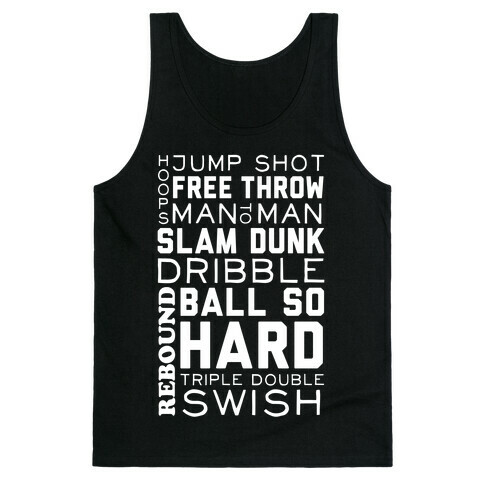 Basketball Typographic (Dark) Tank Top