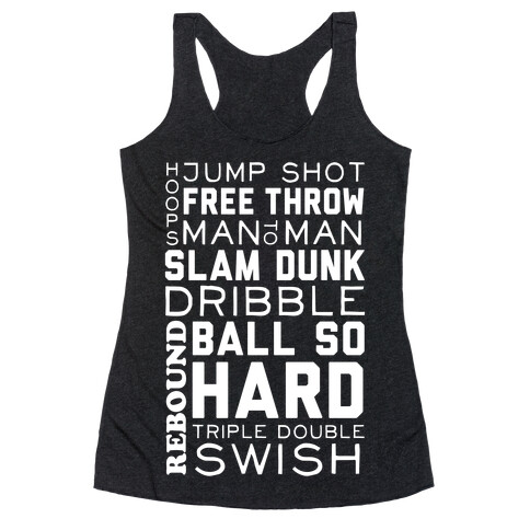 Basketball Typographic (Dark) Racerback Tank Top